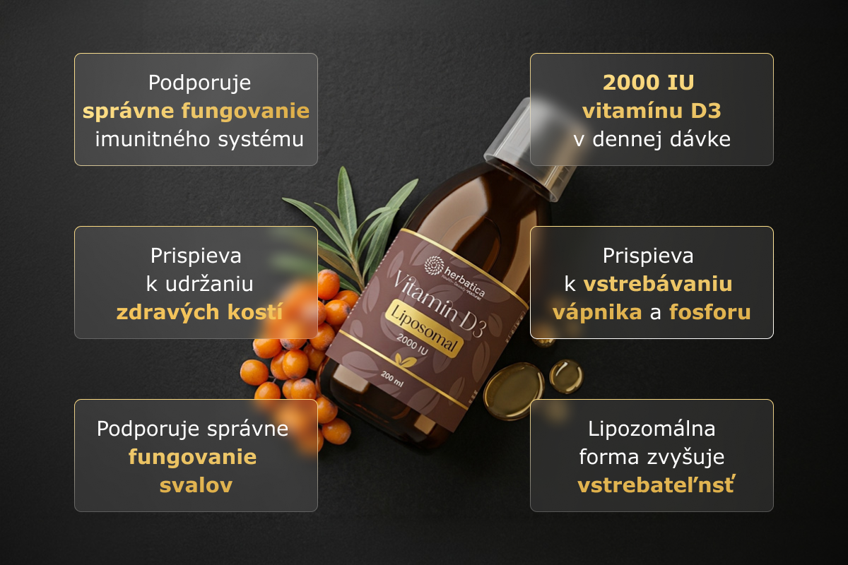 Lipozomálny Vitamín D3 2000IU - 200 ml - Herbatica